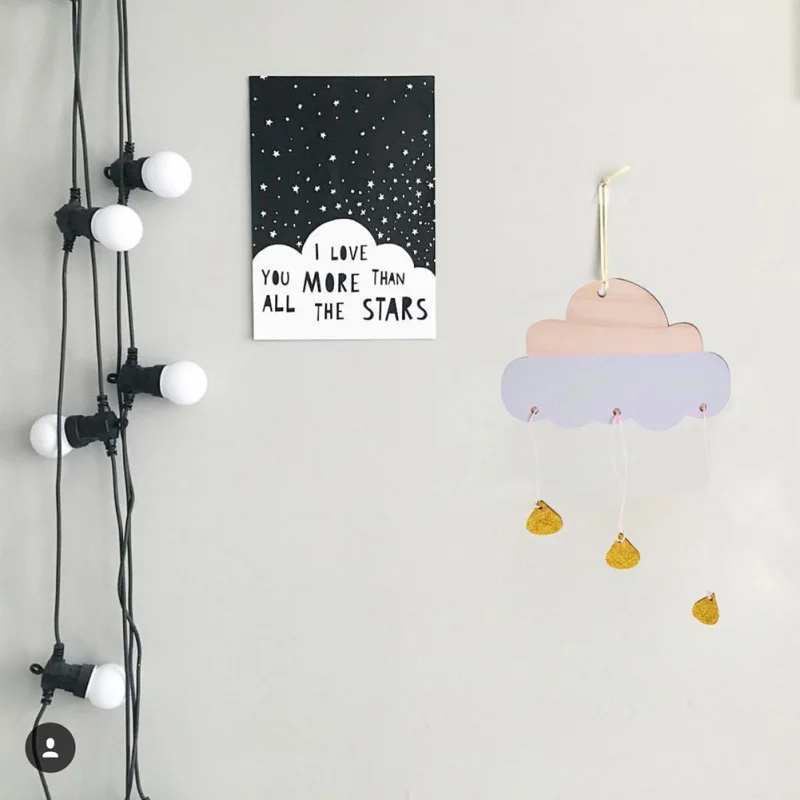 

Cute Nordic Style Room Decoration Ornaments Cloud Raindrops Shape Hanging Decoration Children Room Wall Hanging Decoration