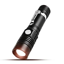 1*18650 светодиодный светильник-вспышка с зарядкой от USB, мини-светильник для кемпинга, походов, рыбалки, верховой езды