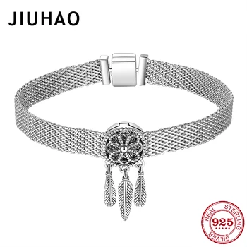 

Top quality 925 Sterling Silver Flowers Dreamcatcher Beads Clip Beads Bracelets Women Fit Original reflexions bracelet Jewelry