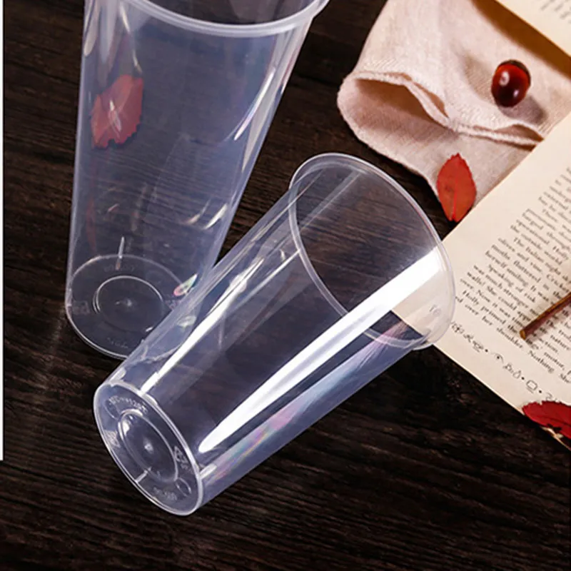 Bubble Tea cup plastic milk tea boba cup for party with disposable lid and straw verrine glasses goblet