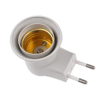 

1PC Hot Sell Practical White E27 LED Light Socket To EU Plug Holder Adapter Converter ON/OFF For Bulb Lamp