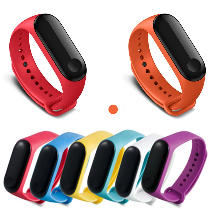 Ремешок для Xiaomi Mi Band 3 мягкий цветной сменный спортивный браслет смарт часов Miband 4