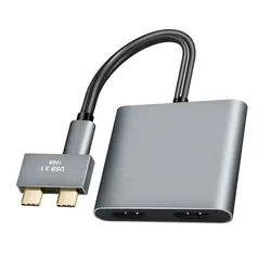 Hub duplo tipo c para dupla hdmi compatível vga mesma estação de encaixe de tela multi em 1 adaptador de notebook cinco em um hub
