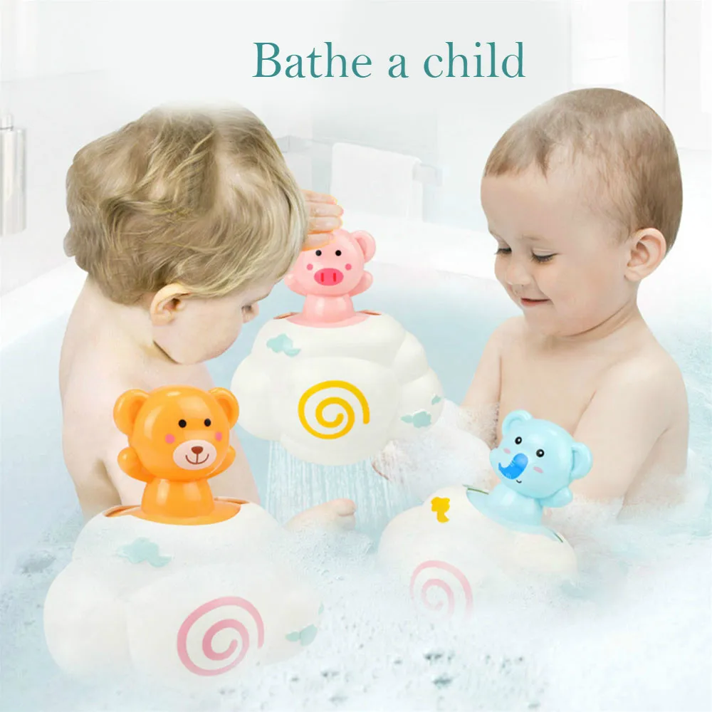 

Pig Bear Baby Bath Toys Children Kids Plactic Toys Spraying Beach Swimming Plaything Bathing Rain Clouds Water Spray Toys