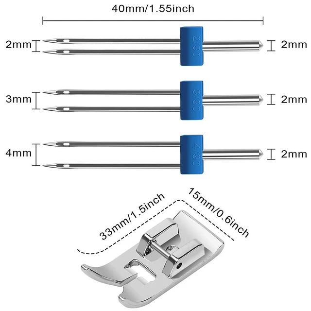  3 Size Twin Needles For Sewing Machine, Stretch