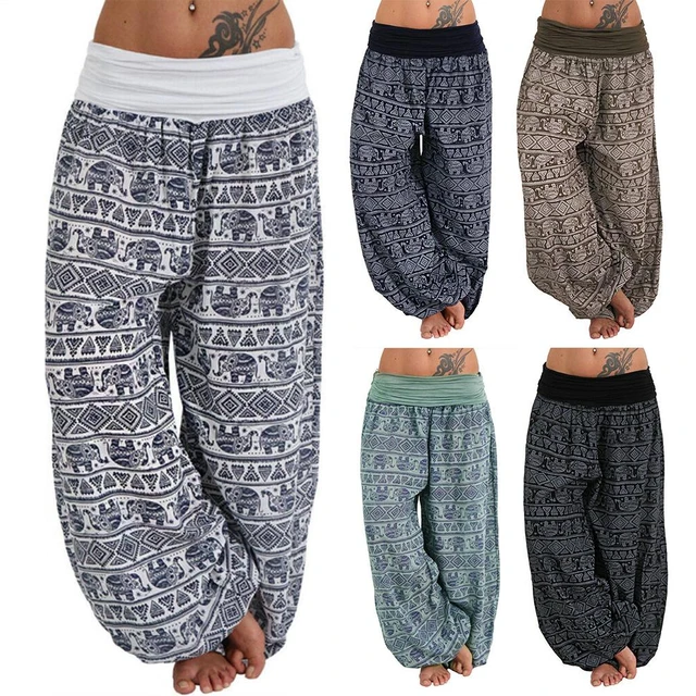 empezar Estar satisfecho Publicación Elephant Print Dance Harem Pants Women Elastic Low Waist Loose Casual Soft  Pants Plus Size Trousers Pantalon Femme Trousers - Pants & Capris -  AliExpress