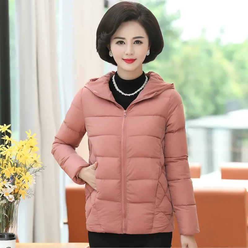 

Women winter jacket middle-aged cotton women's new style temperament solid color slim down jacket cotton fashion winter coat