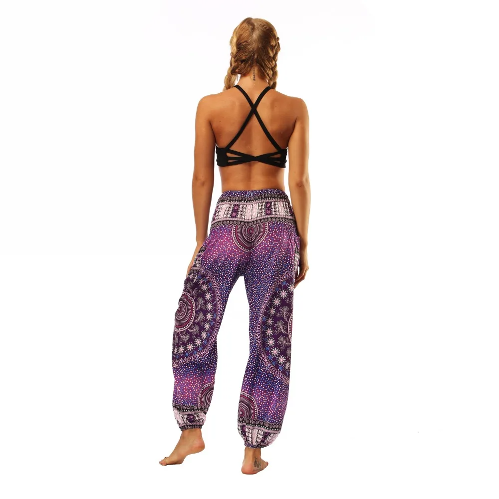 TL005- Purple galaxy floral wide leg loose yoga pant leggings (7)