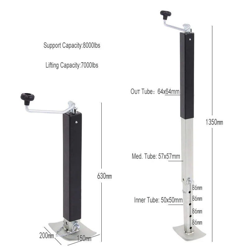trailer jack 7000lbs ramper RV Support legs caravana accessoires trailer parts size