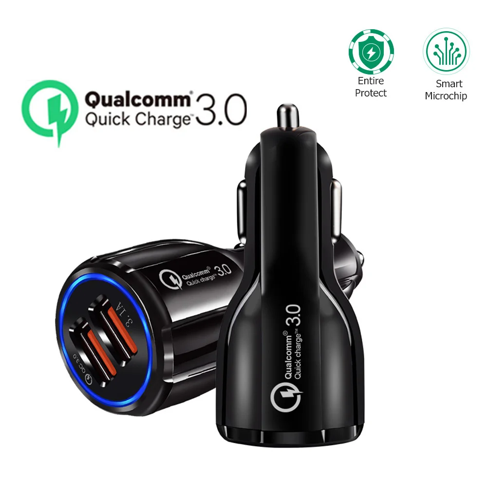 

Quick Charge 3.0 Fast Car Charger For Mobile Phone Dual Car Usb Charger Cigarette Socket Lighter Power Adapter Usb Car Charger