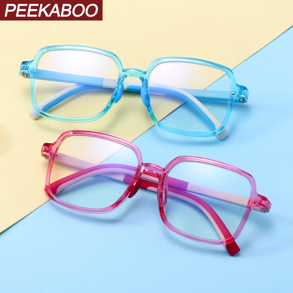 Детские квадратные очки Peekaboo tr90 с защитой от сисветильник и прозрачными
