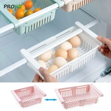 Kitchen Refrigerator Organizer Drawer Basket Refrigerator Pull-out Drawer Fresh Spacer Layer Storage Rack Adjustable Stretchable