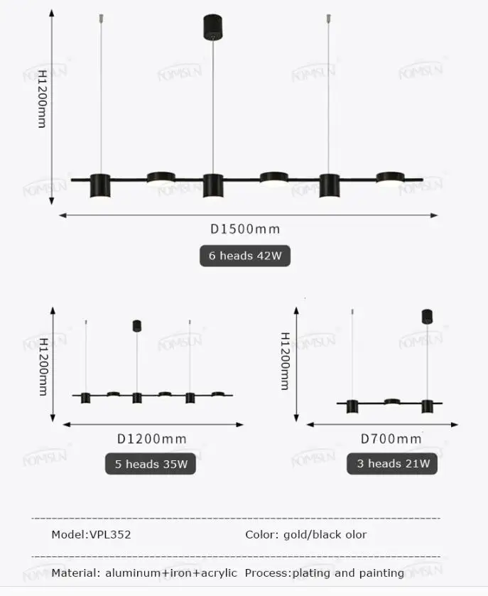 Светодиодная люстра золотистого и черного цвета, освещение для ресторана, отеля, столовой, люстра с подвеской, светильники, современные люстры в американском стиле