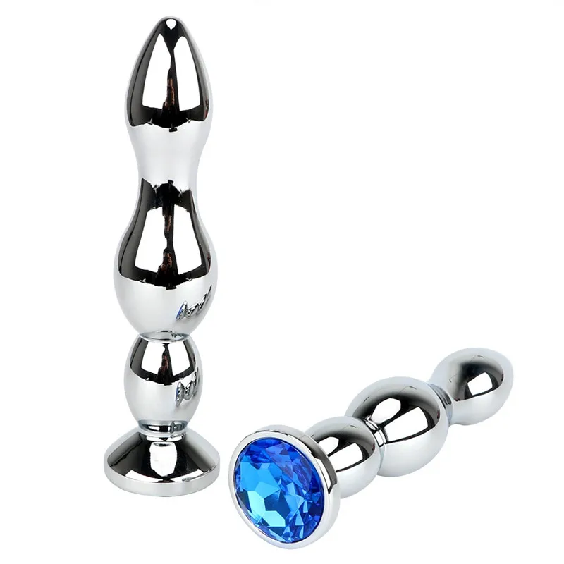 OLO-Long-Butt-Plug-Jewel-Anal-Plug-Stainless-Steel-Metal-Anal-Beads-Big-Size-Sex-Toys