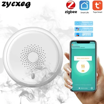 

Tuya Zigbee Smart Smoke Sensor Detector Smart Home Security Alarm System Smartlife App Notification