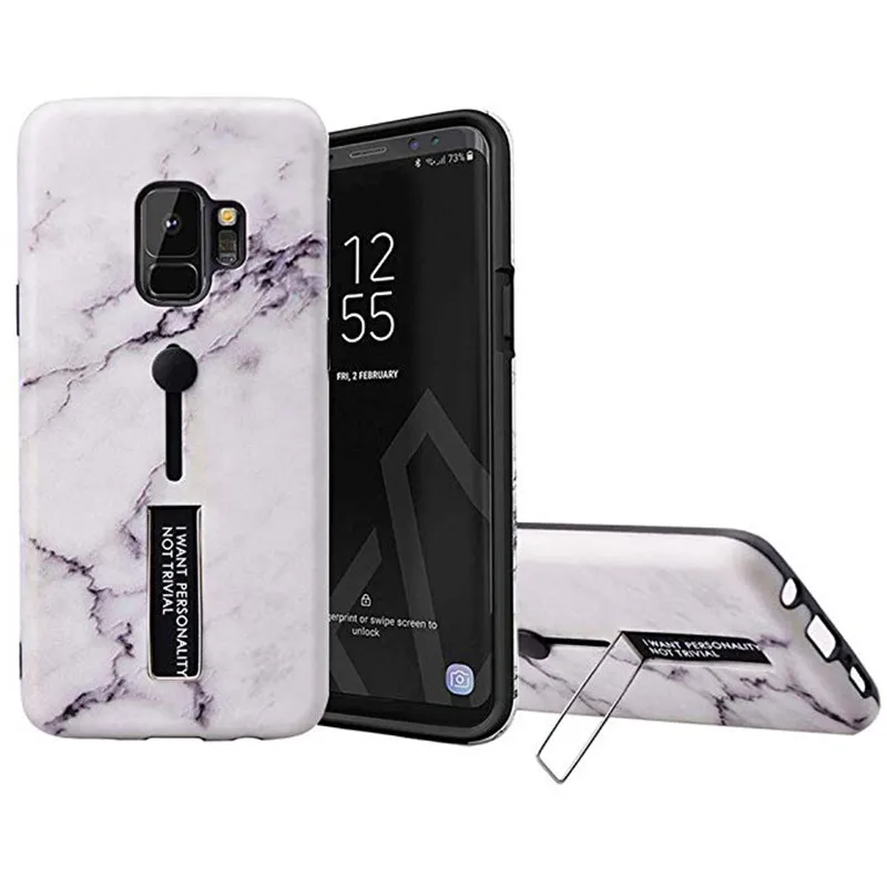 Модные мраморные кольца kickstand phone Чехол для iPhone 6 6S 7 8 plus x xr xs max samsung Galaxy S7 Edge S8 S9 Plus пылезащитный чехол