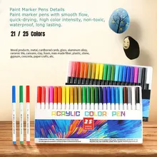 

Art Rock Painting, Card Making, Metal and Ceramics, 21/25 Color Permanent Acrylic Paint Marker Pens for Fabric Canvas ,