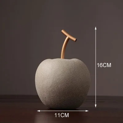 Apple/украшение из грушевого дерева современный минималистский фрукты цемент керамической фруктовый завод статуэтки и миниатюры украшения дома ремесло - Цвет: small apple
