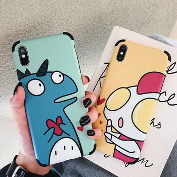 

Mobile phone case for cartoon dinosaurs and little monsters silicone anti - fall protective cover cute men and women