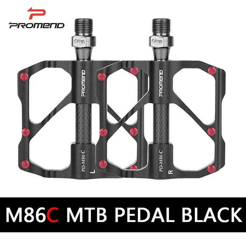 MTBBlack PROMEND Mtb педали быстроразъемные педали для шоссейного велосипеда противоскользящие сверхлегкие педали для горного велосипеда углеродное волокно 3 подшипники Pedale Vtt - Цвет: MTBBlack