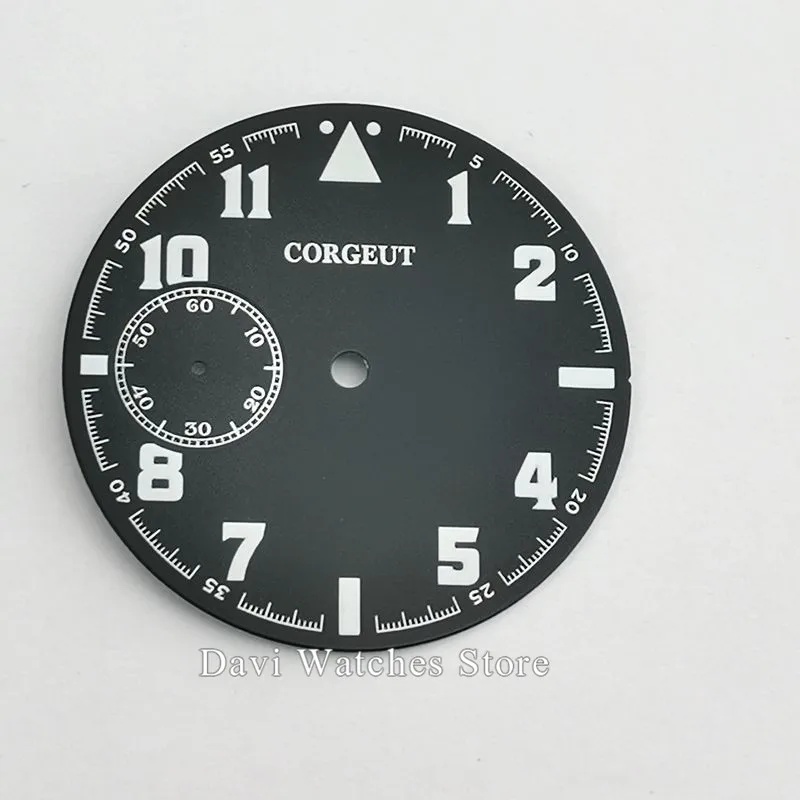 1 шт. 39 мм синий черный Corgeut светящийся циферблат подходит для движения ETA 6497