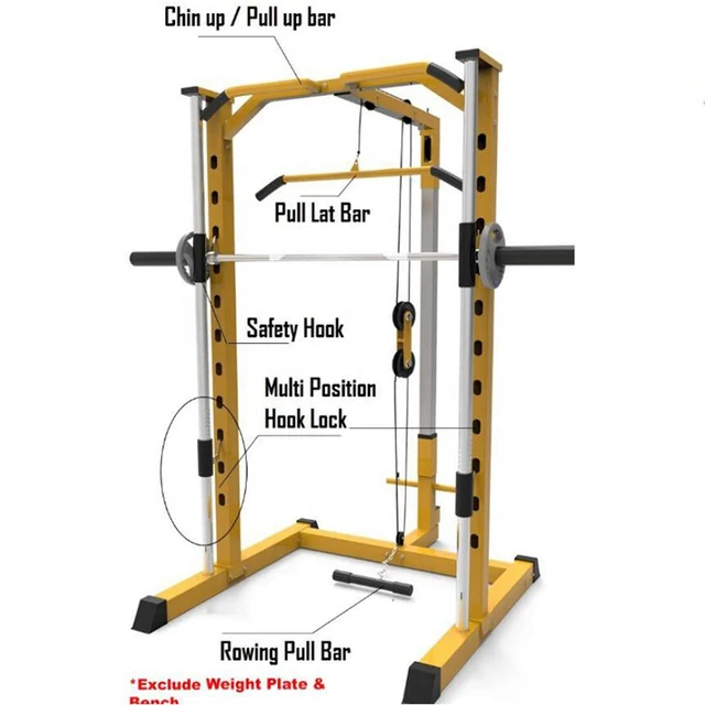 Banc de musculation Équipement de fitness, Smith Machine, Squat Rack,  Entraînement musculaire, Barre d'haltères, Exercice d'aviron, Pull-up