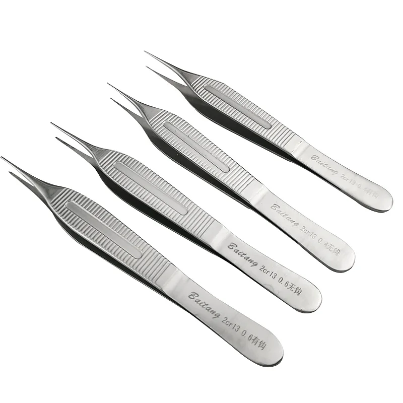 

Stainless Steel Tweezers teethed Forceps 0.4mm 0.6mm Cosmetic and Plastic Surgery Tools