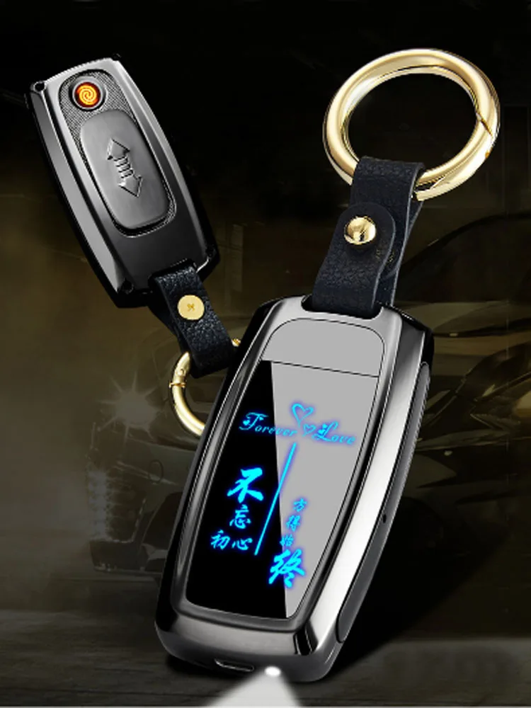 USB Зажигалка-Фонарик светодиодный экран Ключ Пряжка