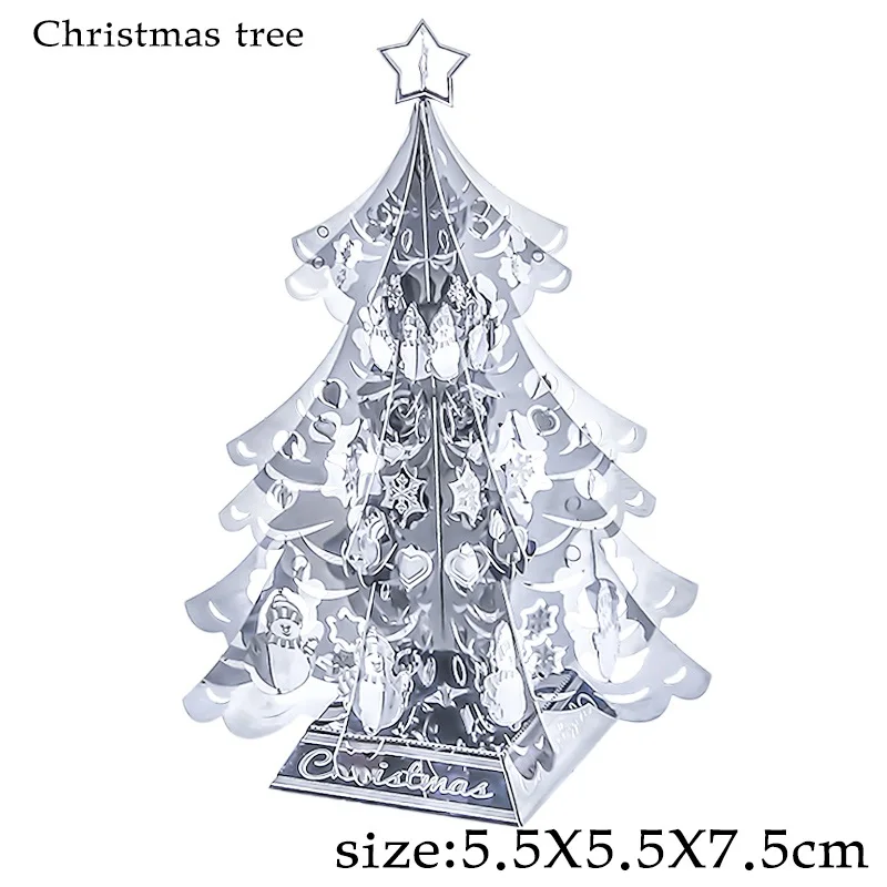 Christmas tree 3D металлическая головоломка модель игрушка головоломка военная конструкция насекомое несколько моделей Набор DIY взрослых головоломки развития интеллекта - Цвет: Christmas tree