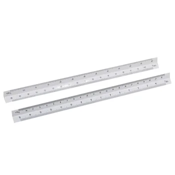 

2pcs Ruler Precise Durable Measurement Triangular Plastic Drawing Tool Scale Ruler for Teachers Students Engineer