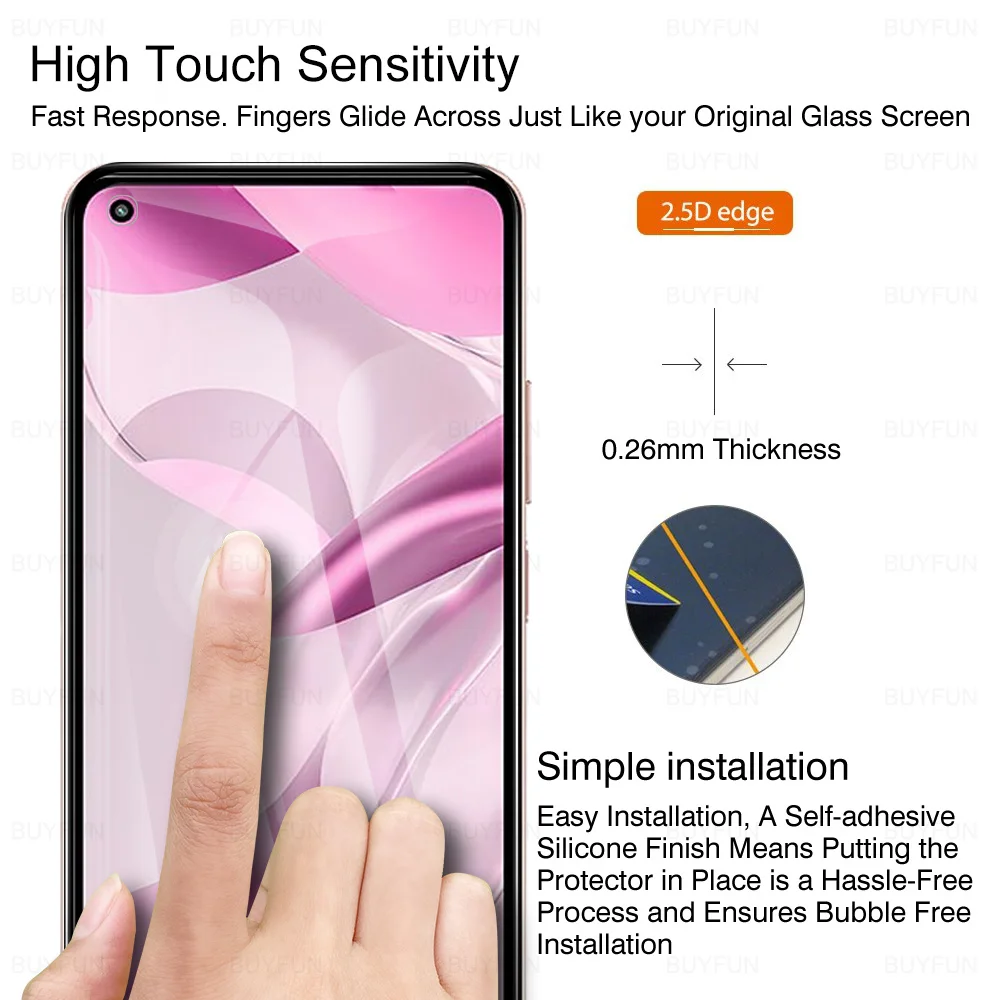 Full Cover Tempered Glass Case Screen Protector 2PCS phone protector cover tempered glass screen protector For Xiaomi 11 Lite 5G NE 6.55" Screen Protector For Xiamoi Mi 11 Lite 11Lite Protective Film