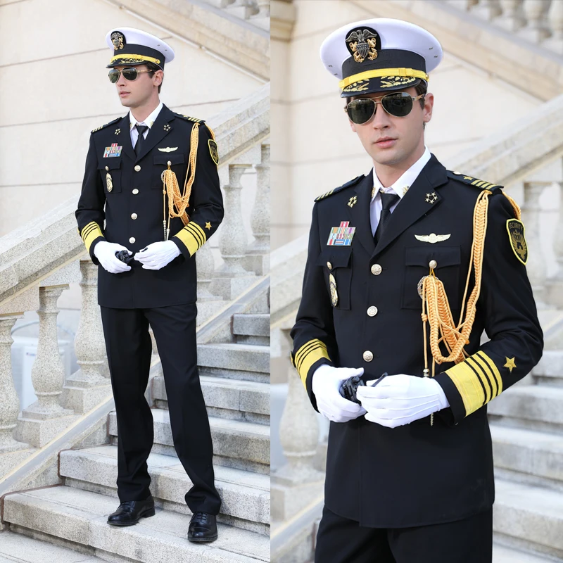 

2020 new sales department captain officer security guard patrol studio movie tv uniform workwear eremonial procession suit men