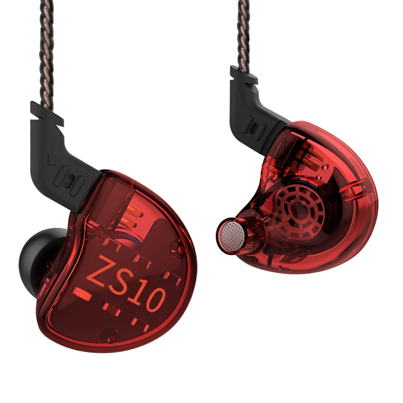 Наушники KZ с гибридной технологией 4BA + 1 DD наушники Hi Fi басс монитор DJ ZS6 AS10 ZST ES4 ED16