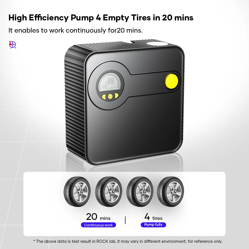 ROCK Portable Inflator Pump Car Air Compressor DC 12V Digital Tire Inflator 5 ROCK Portable Inflator Pump Car Air Compressor DC 12V Digital Tire Inflator 5