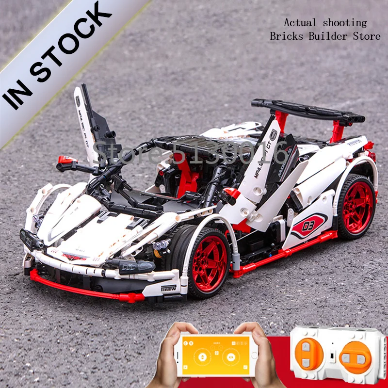 130671932 шт. MOC-3918 Veneno Roadster совместим с 20087 RC& APP контроль строительные блоки кирпичи DIY Развивающие игрушки подарки