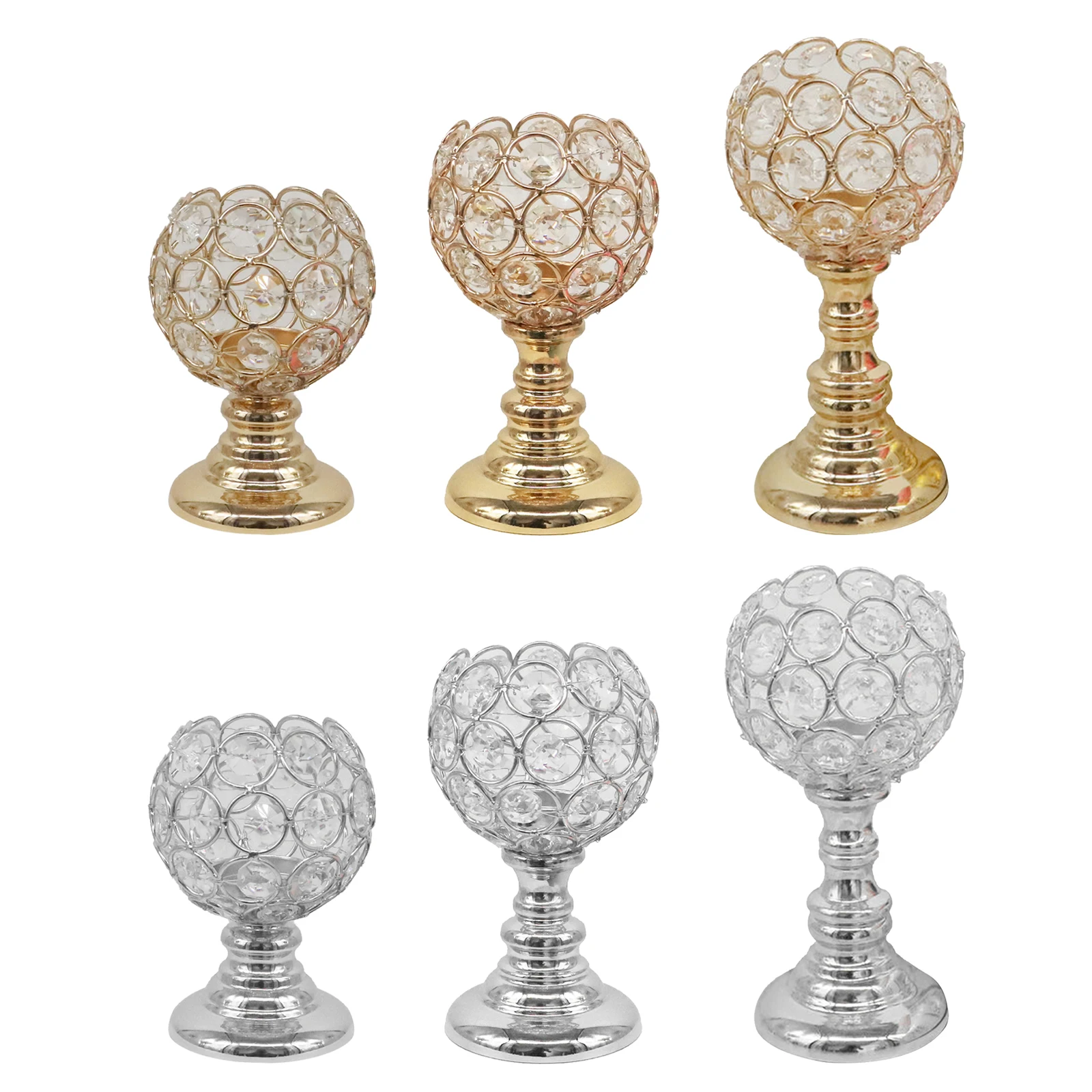Crystal Candle Holders Candlesticks for Dining Room Wedding Table Centerpieces 