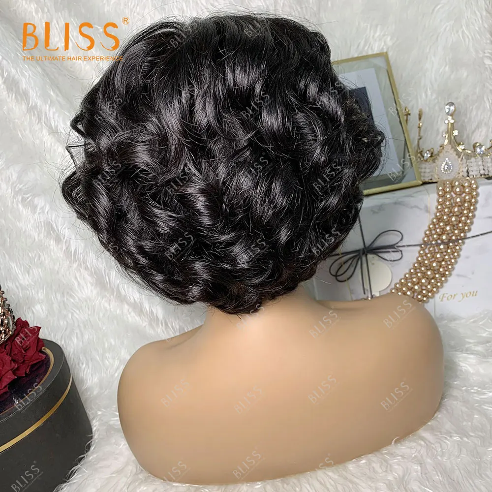 Парик BLISS с волнистыми волосами бразильский короткий парик вырезанными без клея