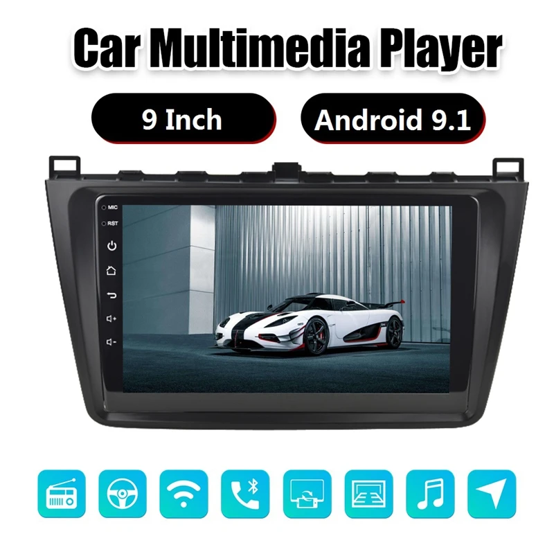 9 Inch Android 9.1 2.5D HD Press Sn Car MP5 Player 1G+16G Wifi Bluetooth FM Radio for Mazda 6 GPS Navigation|Car MP4 & MP5 Players| - AliExpress