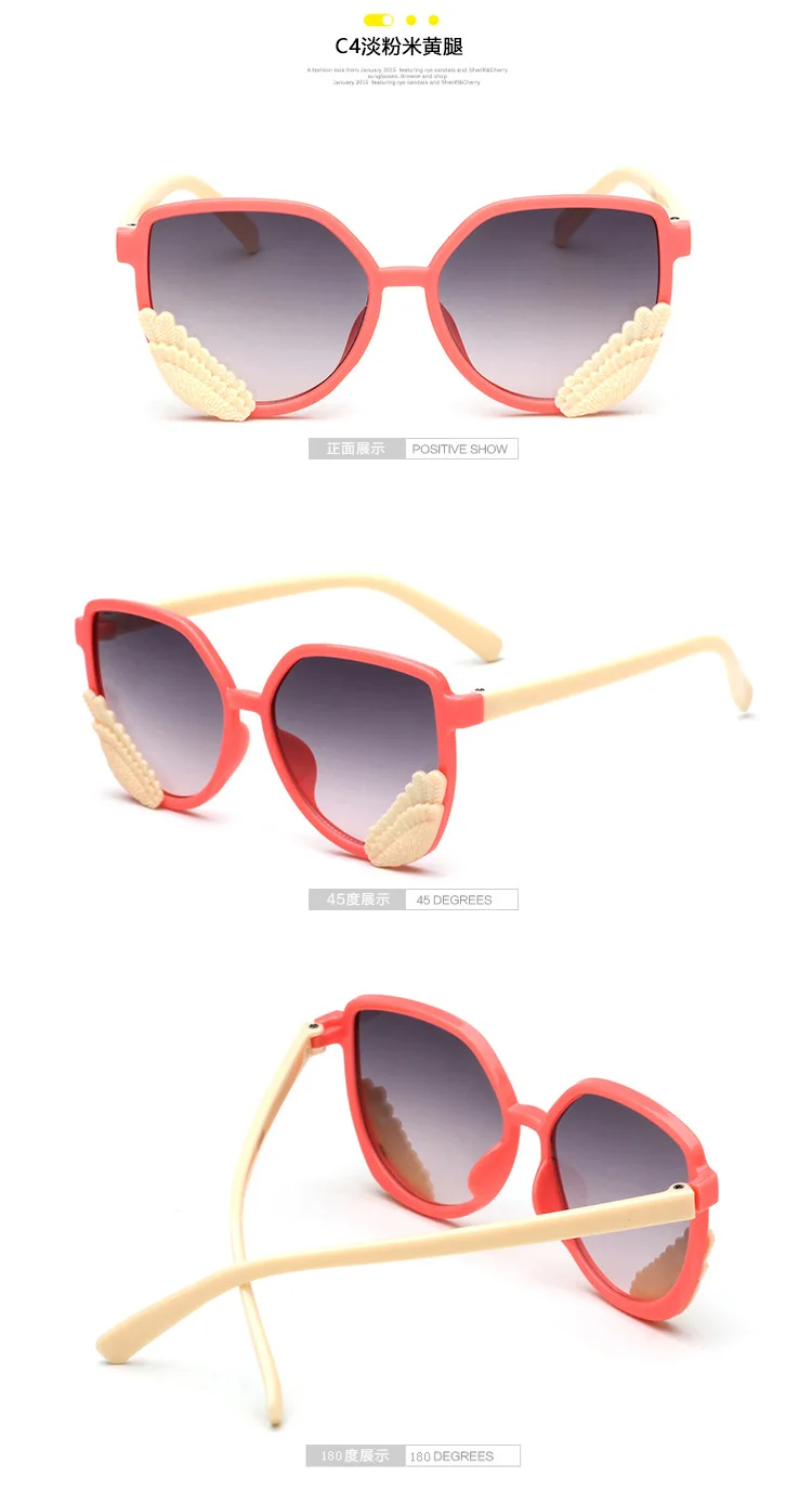 Корейская версия детских солнцезащитных очков новые невидимые солнечные очки с крыльями для мальчиков и девочек, Подиумные блестящие сценические солнцезащитные очки