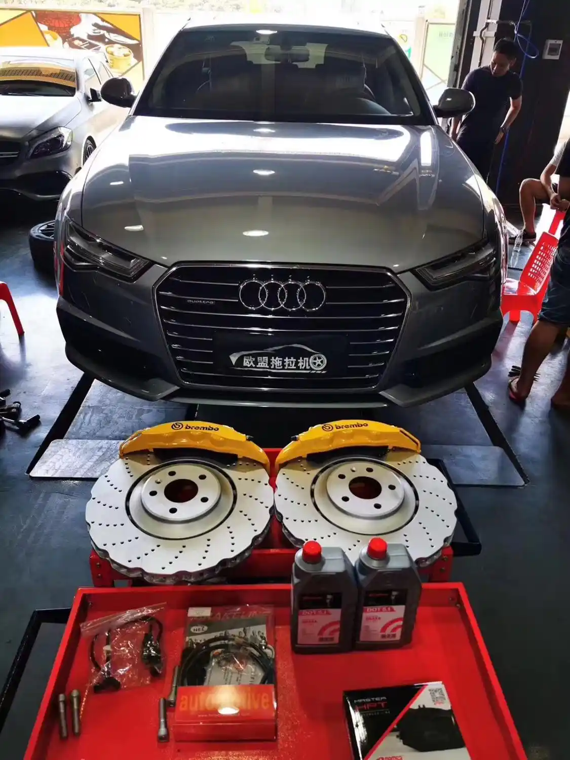 For Audi car upgrading AP85 series front 6 pot rear 4 pot brake kit