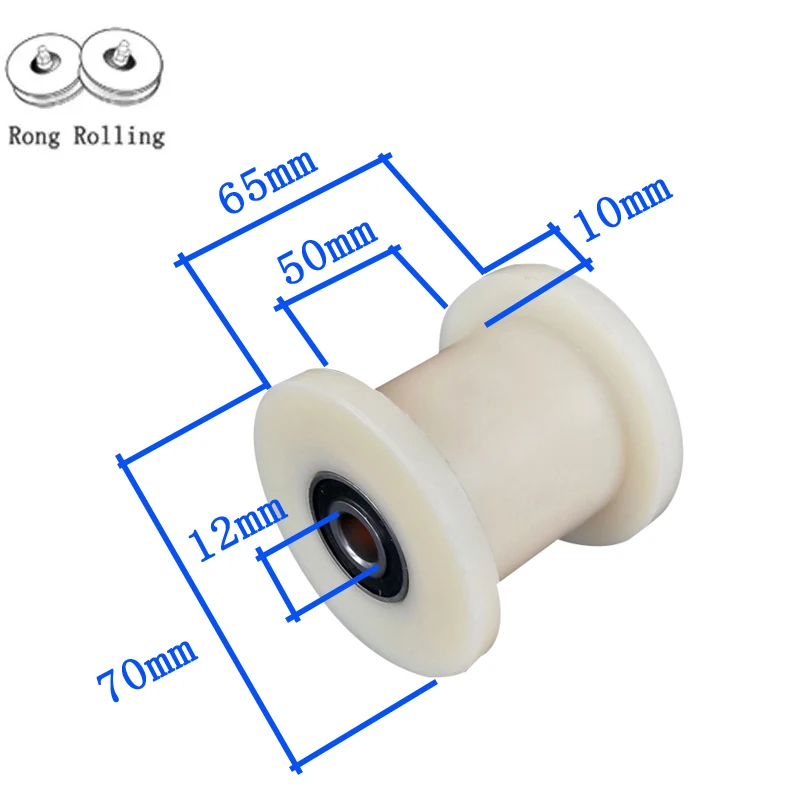 Hgroove width 50mm,sliding grooved nylon wheel diameter 70mm,thickness