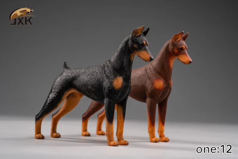 Коллекционная 1/12 весы Jxk022 Dobermann модель животного аксессуар черная кожа цвет игрушки для домашних животных для 6 ''фигурка