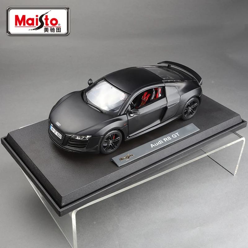 1:18 Audi R8 литые под давлением металлические модели автомобиля коллекция игрушек Форсаж спортивный автомобиль моделирование оригинальные модели автомобилей подарок - Цвет: Dumb black