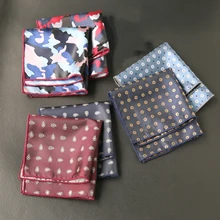 

2022 Polyester Hankerchief Scarves for Mens Suit Jacquard Hankies Women Pocket Square Camouflage Towel Custom LOGO