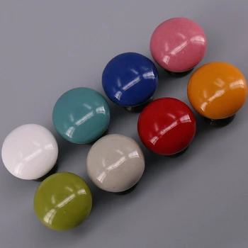 

1pc Rural Style Mini size Round Ceramic Knob Small Cabinet Drawer Pull Handle for Kids Room Dressing box Jewelry box Knobs