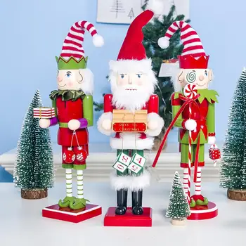 

Decor New-Year Wooden Painted Santa Claus Doll Ornaments Children's Gift Toys for Christmas Decoration Home Xmas Decor