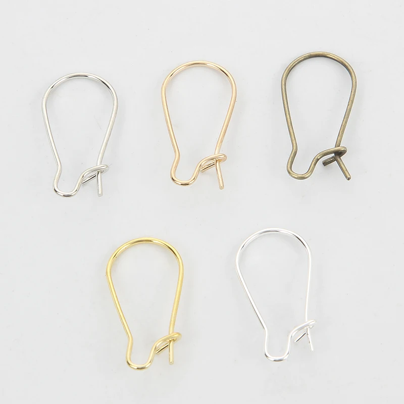 50 Uds bronce dorado 5 colores en forma de U pendiente ganchos de alambre para oreja para fabricación de joyería DIY Oval pendientes resultados accesorios 10-38mm