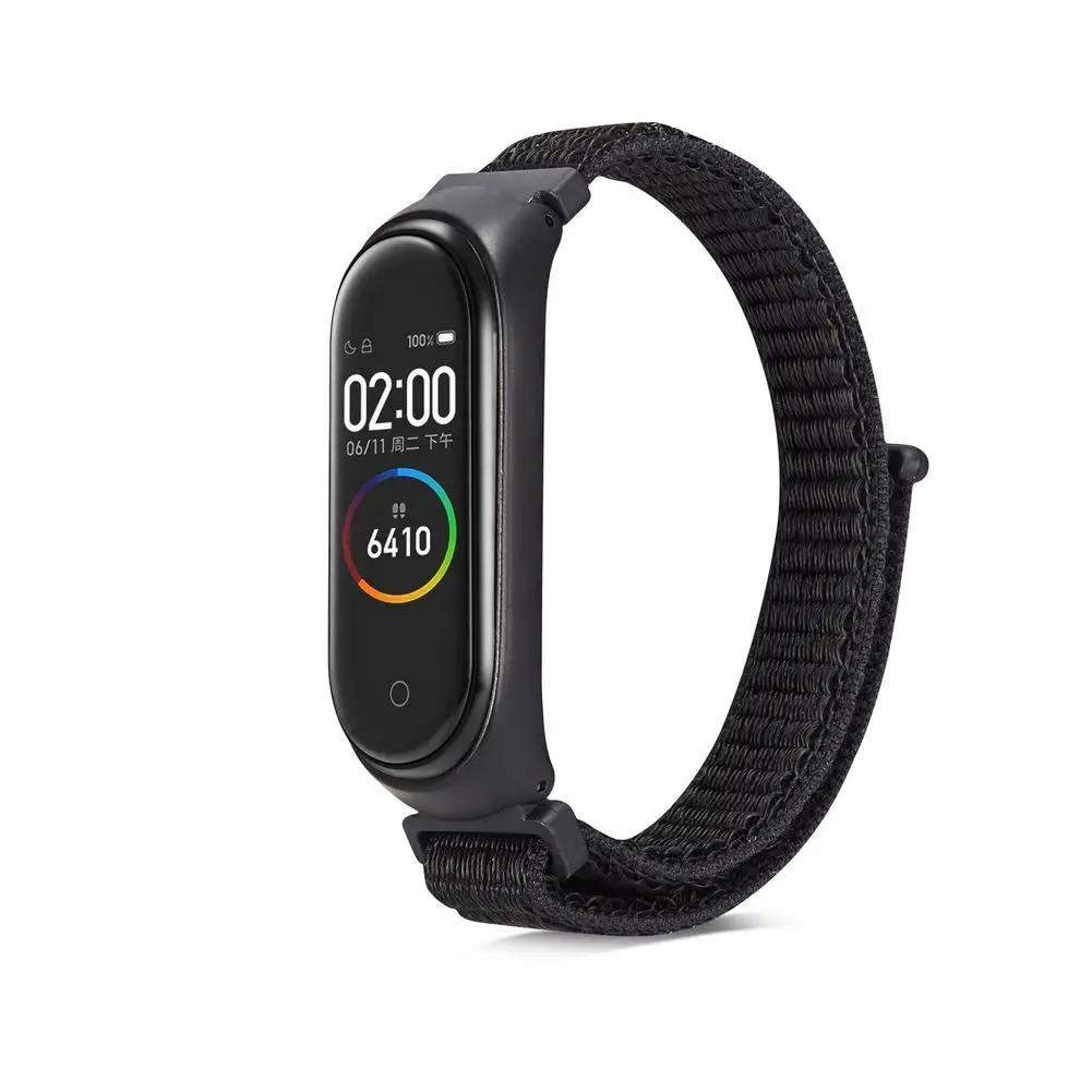 Нейлоновый ремешок для mi Band 4/3 наручный ремешок на замену ремешок для Xiaomi mi ремешок 4/3 Ремешок Браслет mi Band 4/3 браслет - Цвет ремешка: Black