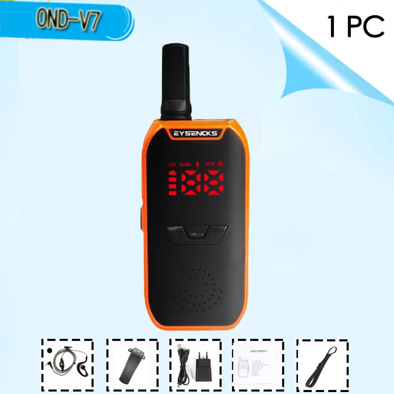 1 PC OND-V7 мини-рация VOX голосовое управление UHF 400-470 МГц VOX Функция портативной рации радиоприемник с наушником - Цвет: 1 PC