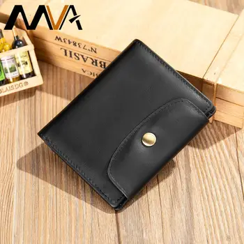 

MVA Men Wallets Rfid Men's Genuine Leather Money Clip Bifold Short Wallets for Men Multi Card Slots Small Coin Pocket Slim 7442